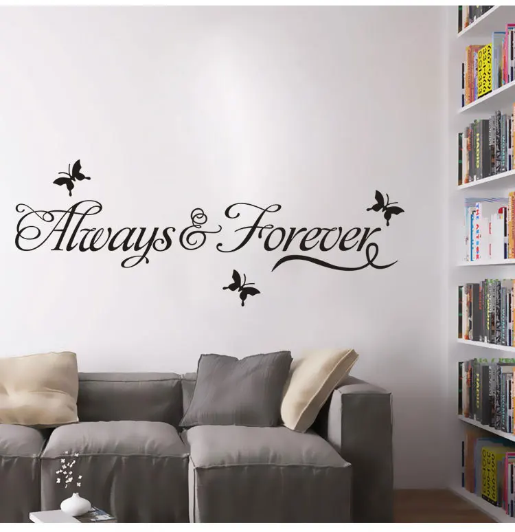 Виниловые наклейки на стены always and forever домашний декор сделай сам съемные