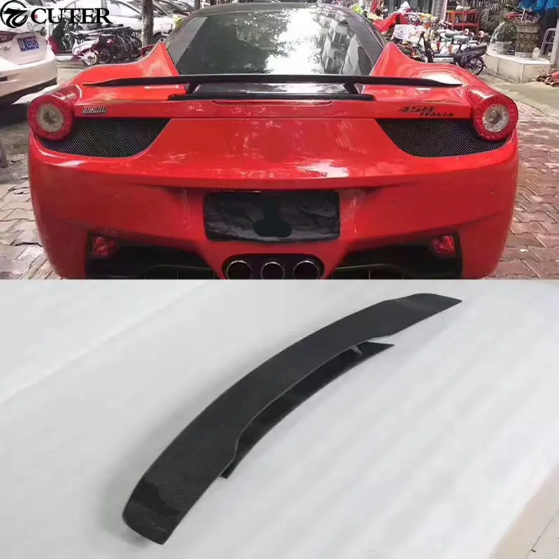 458 углеродное волокно комплект кузова автомобиля задний спойлер багажника губа