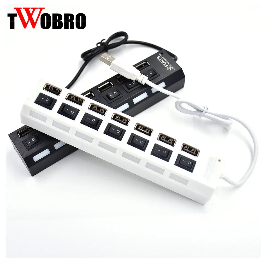 Usb хаб 2 0 4 портовый 7 usb разветвитель адаптер с выключателем вкл./выкл.