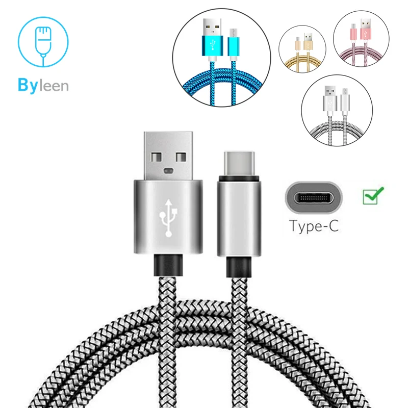 USB C Type кабель для быстрой зарядки Samsung Galaxy A80 A70 2019 S9 S10 A9S Oneplus 7 нейлоновый