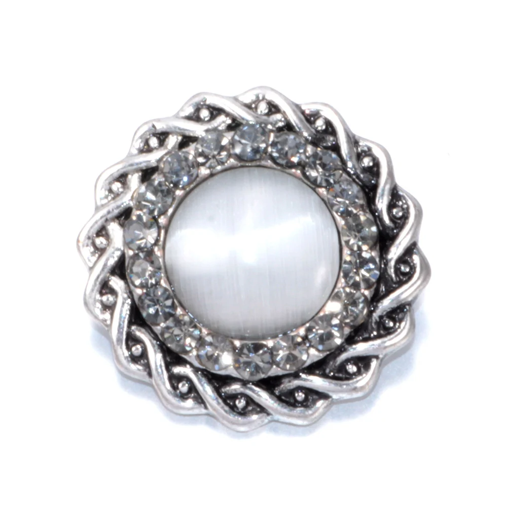 2017 белый цветочный узор 6 multi Цвет Опал горный хрусталь Шарм Пуговицы 18 мм