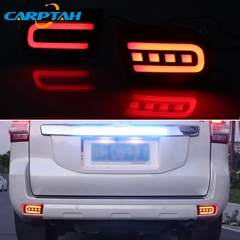 2 шт. светодиодный задний противотуманный фонарь для Toyota Land Cruise Prado 150 FJ150 Автомобильный светодиодный бампер светильник тормозной светильник сигнала поворота указатель с отражателем