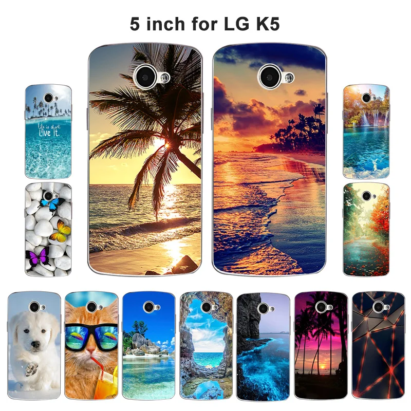 Чехол для LG K5 мягкий силиконовый чехол из ТПУ прозрачный s Scape с принтом мобильный
