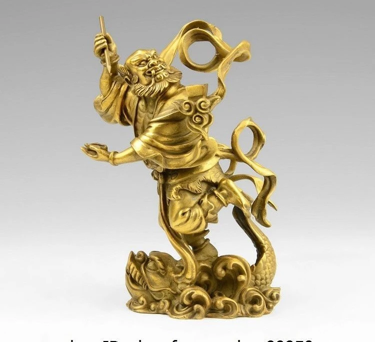 8 китайская латунная медная Kui Xing KuiXing point bucket God Buddha морская скульптура в виде