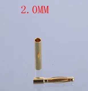 2.0mm 40 шт./лот 2,0 мм 3,0 мм 3,5 мм 4,0 мм 5,5 мм 6,0 мм 8,0 мм Золотая пуля Разъем типа "банан" для ESC Lipo RC батареи вилки(20 пар - Цвет: 2.0mm