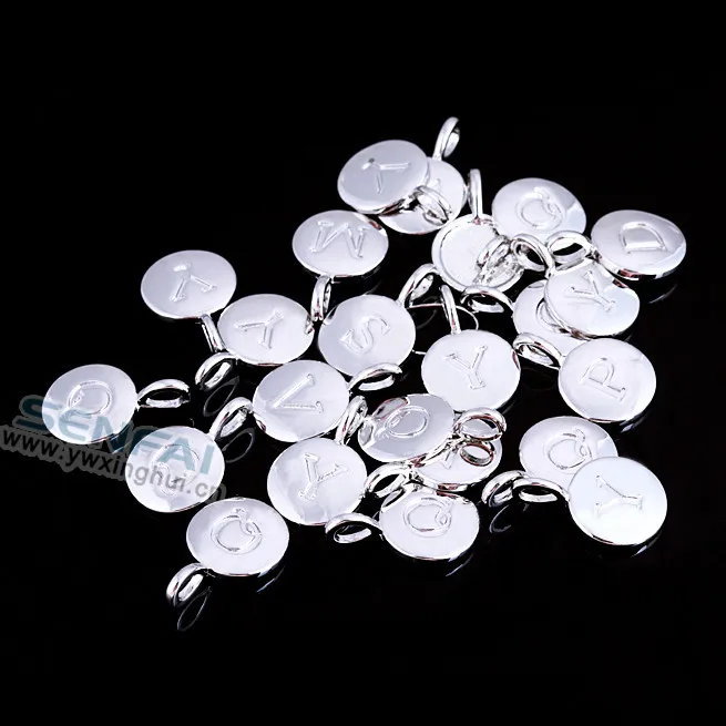 

Diy Charm A-Z Initial Letter Alphabet Pendant Charms,Hand Stamped Fill Plated Capital Letter Charm Disc Pendnat,