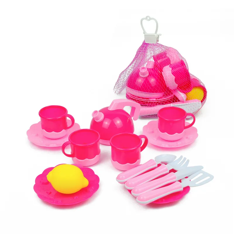 Детский игровой набор для дома имитация посуды чайник чашка фрукты и аксессуары