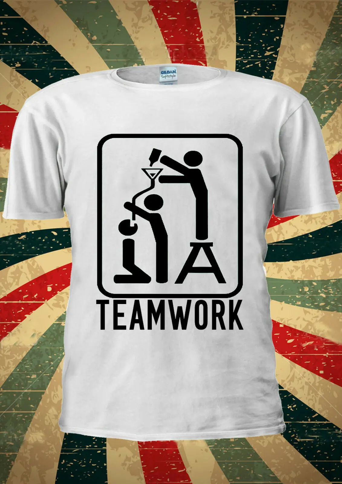 TeamWork команда работа Забавный питьевой пьяный футболка для мужчин женщин унисекс