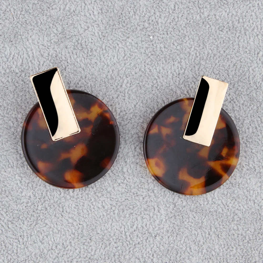 2019 Leopard Print Acrylic Alloy Earrings Trendy Bohemian Long Women Fashion Jewelry Luxury Acetic Acid gifts for women | Украшения и