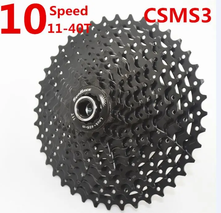 Sunracing 10 скоростей CSMX3 CSMS3 11-40T 11-42T горный велосипед свободного хода 10 S широкое соотношение MTB маховик дать адаптер - Цвет: CSMS3 black 40T