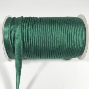 Полиэфирная атласная косая лента, косая лента со шнуром, DIY косая лента, размер: 10 мм-12 мм, 25 ярдов Зеленый, розовый цвет - Цвет: dark green