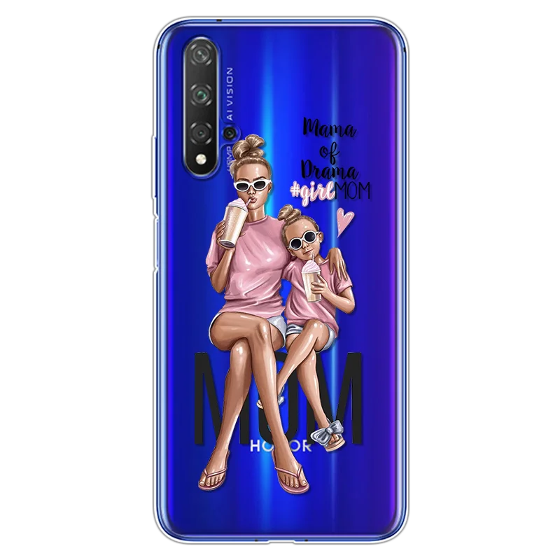 0c2yl Модные черно-коричневые накладки для мамы и дочки, для huawei Honor 20, чехол s 6,2", мягкие чехлы из ТПУ для huawei Honor 20 Pro, чехол - Цвет: 0c2yl