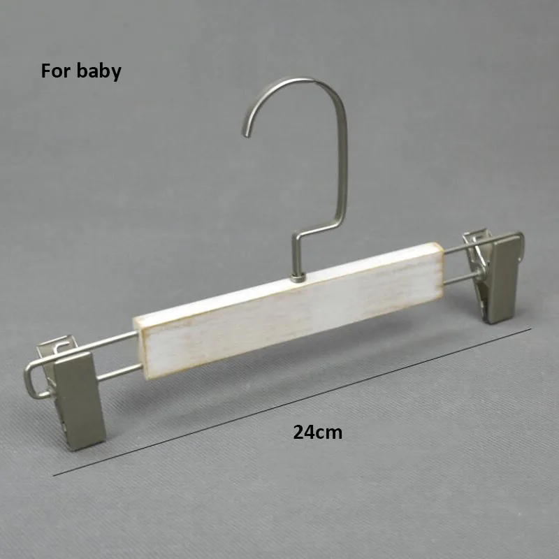 24cm pants hanger 12 шт. белые Античные деревянные пальто одежда брюки вешалка для костюмов, Панк Sepia старый стиль Одежда кронштейн для вешалок полированная отделка - Цвет: 24cm pants hanger