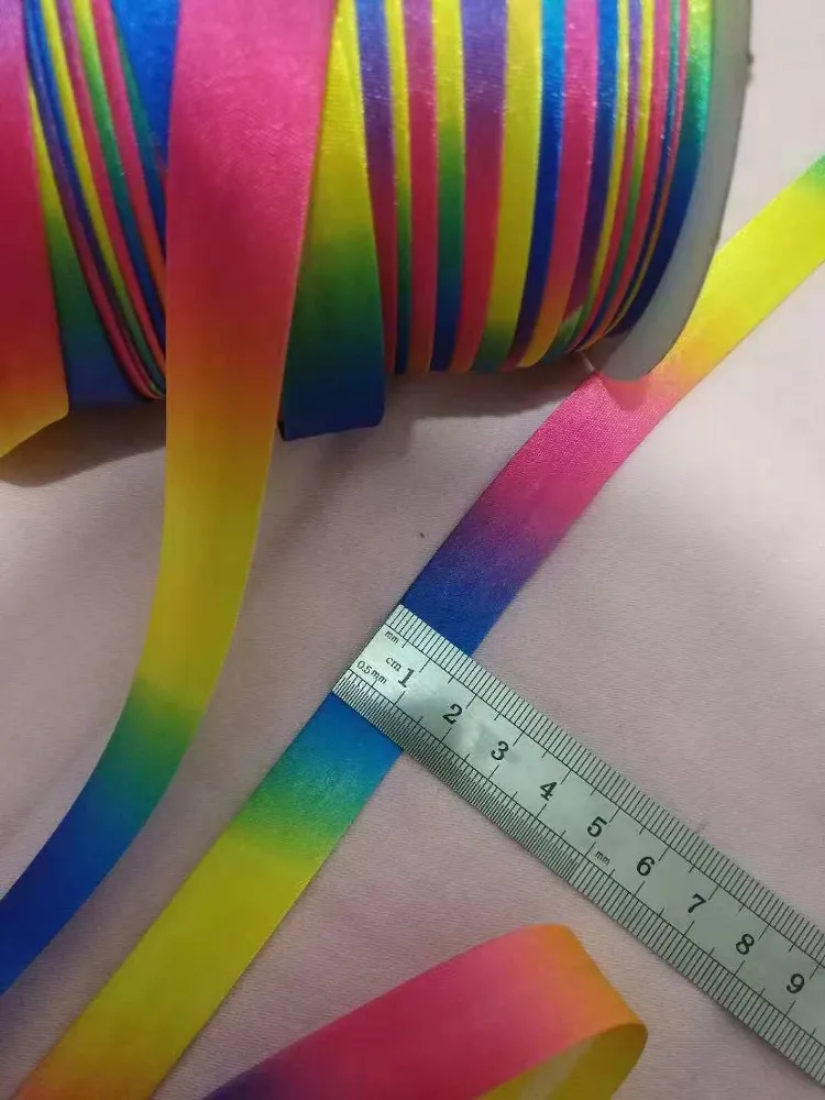 

15mm Colorful Fold Bias Binding Tape Stage Dress-making Dress Cheongsama Upholstery Sewing Textile Webbing Accessories