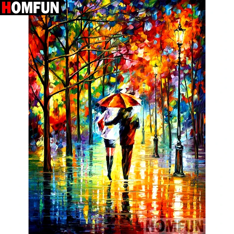 

HOMFUN Full Square/Round Drill 5D DIY Diamond Painting "Colorful oil painting" Embroidery Cross Stitch 3D Home Decor A10657