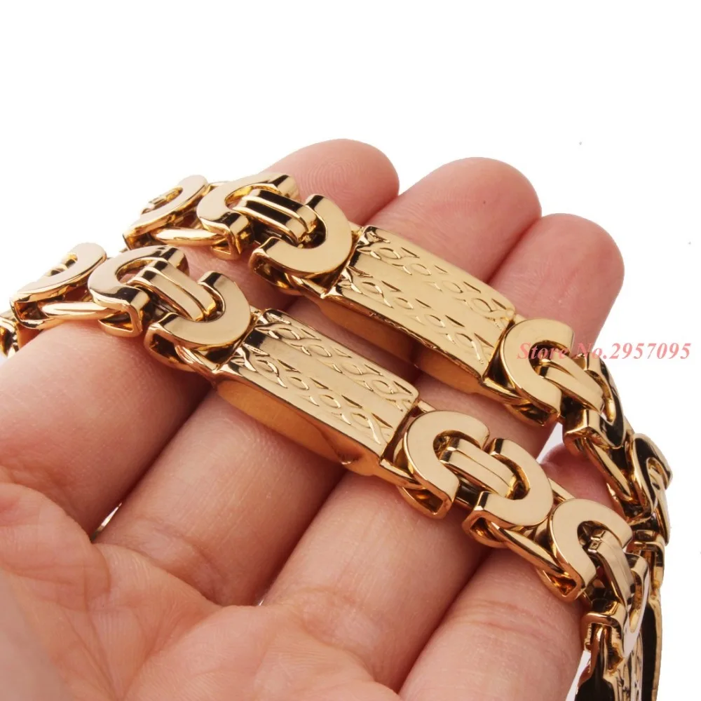 Мужское плоское византийское ожерелье 7-40 дюймов цепочка из нержавеющей стали