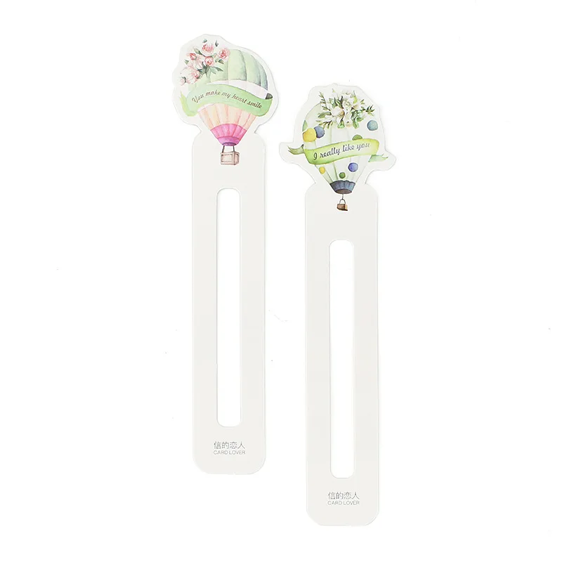 JUNHUI 30 Pcs/Box Cartoon Balloon Bookmark For Book Marker Love Confession Greeting Card Gift Box Stationery Office Supplies | Канцтовары