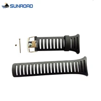 free shipping original 25mm black silicone rubber watch strap waterproof sports watch band for wristswatch sunroad fr802 fr720