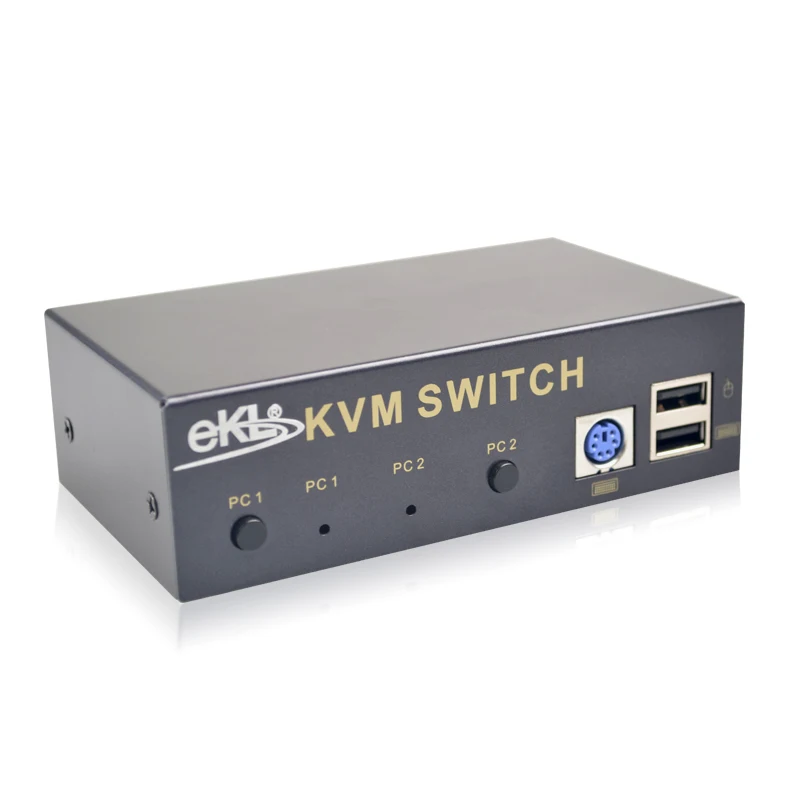 Ekl-21u 2 порт VGA kvm-переключатель USB PS2 клавиатура Мышь коммутатор Box с из предметов KVM