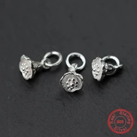 uqbing pure 925 sterling silver 7710mm drop lotus with seed charms pendant diy silver jewelry findings