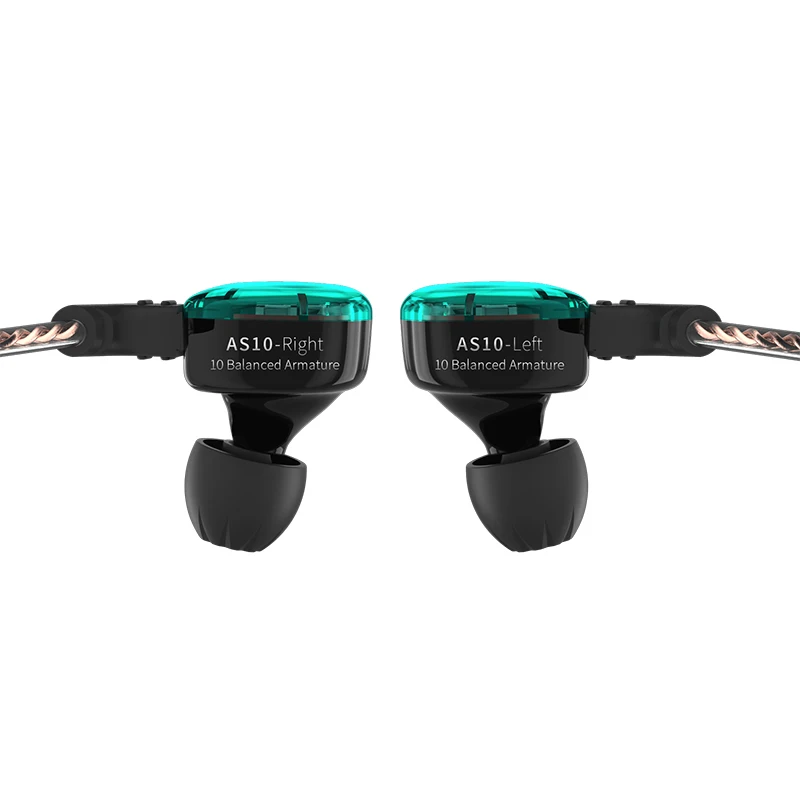 Оригинальный KZ AS10 5BA HiFi стерео наушники-вкладыши высокого Разрешение наушники с 0