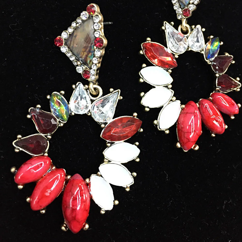 

JUJIE New Styles Flower Stud Earrings Resin Water Earring Plant Jewelry