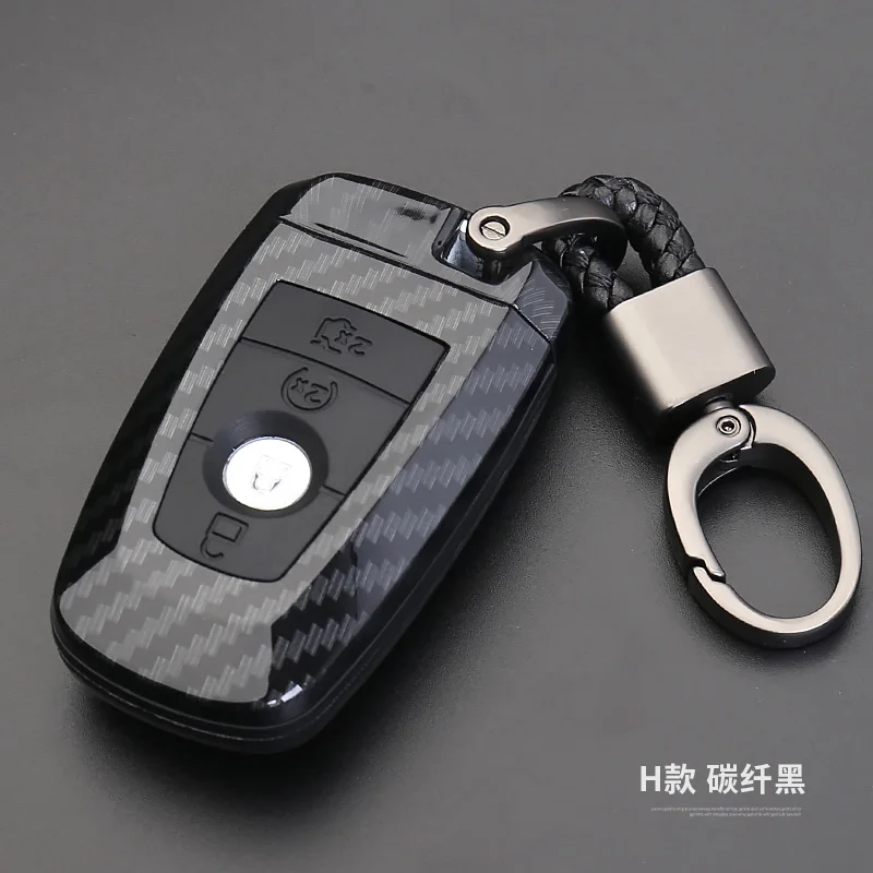 H Model Carbon Black Чехол для ключей из углеродного волокна для Ford Fiesta Focus 3 4 MK3 MK4 Mondeo Ecosport Kuga Focus ST - Название цвета: H Model Carbon Black
