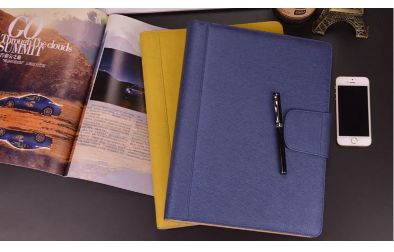 A4 PU leather hasp lock business manager file folder office work agreement document report folders portfolio manual clamp 1083A |