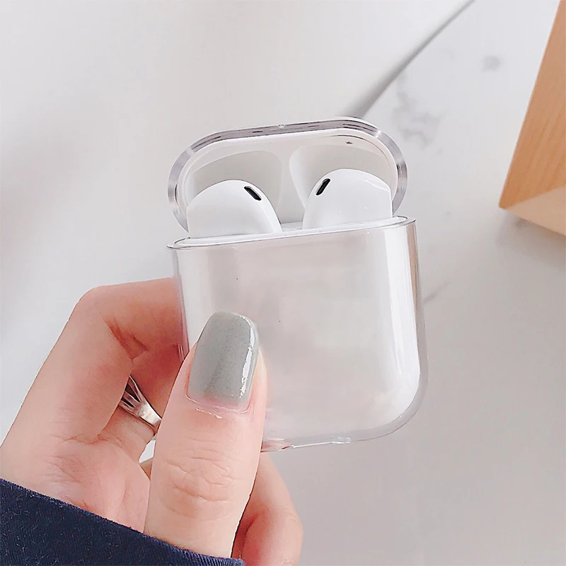 Жесткие ПК-Чехлы для AirPods 2-й Прозрачный чехол для наушников для Apple Air Pods 1 коробка для зарядки кристально чистый чехол для Airpods2 чехол