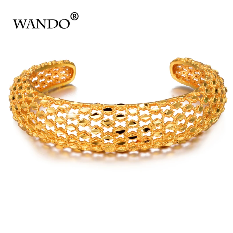 WANDO 4 шт./лот Эфиопский браслет невесты для Для женщин золото Цвет браслет в дубайском стиле Африканский Арабские Ювелирные украшения подарки к празднику B150