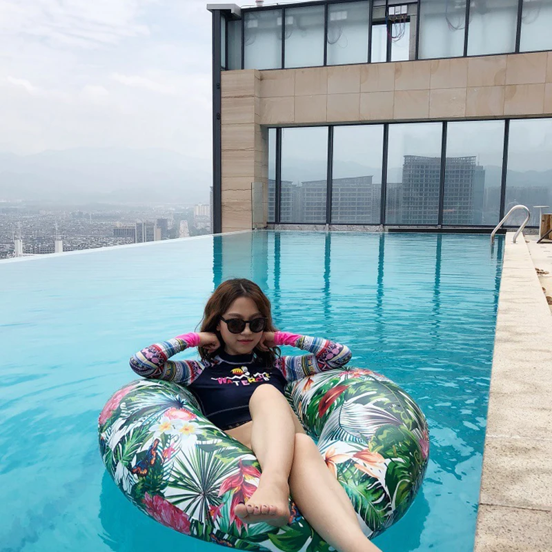 Надувное кольцо для бассейна с тропической пальмовой трубкой 120 см гигантским