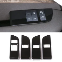 4pcs glossy black abs chrome car child safety door lock switch panel cover trim for land rover discovery 5 lr5 l462 2017 2018