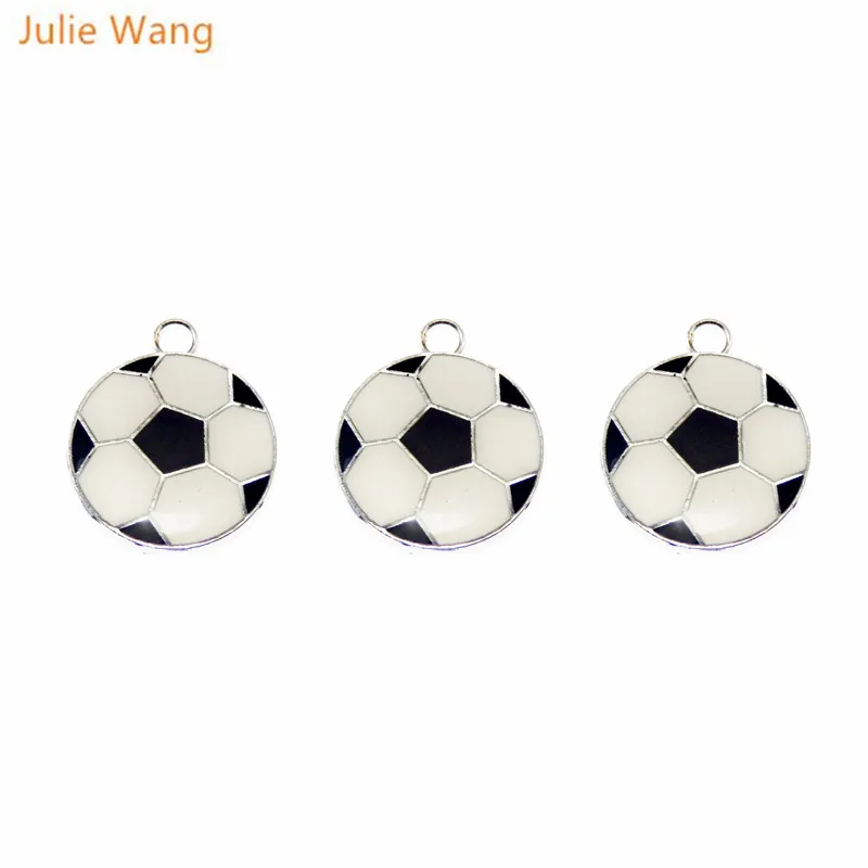 Julie Wang 40 шт. футбольный дизайн цинковый сплав эмалированная Подвеска Ожерелье
