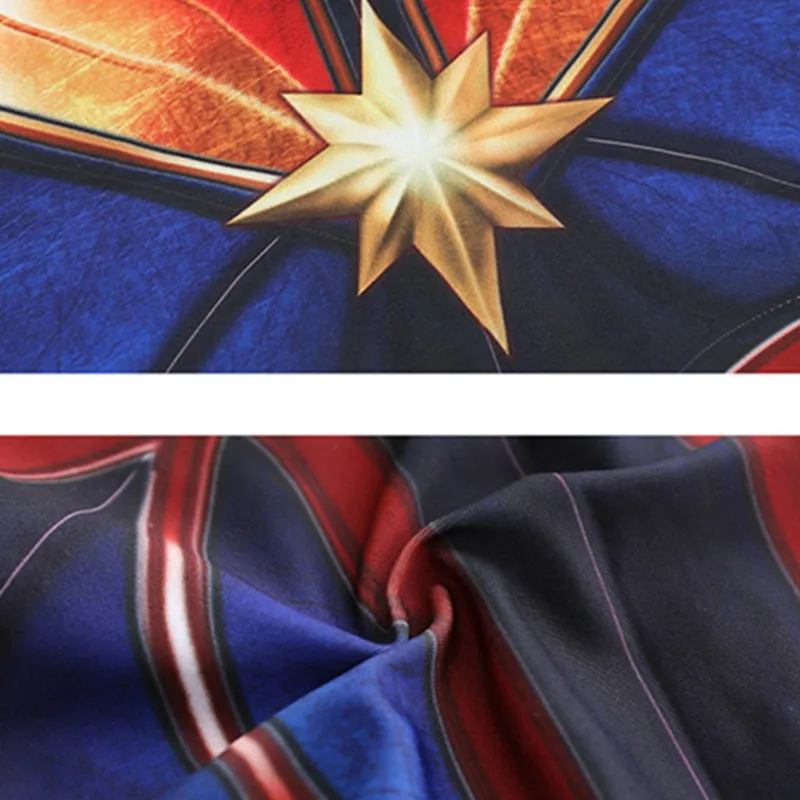 Marvel Captain 3D супер герой Косплей с длинным рукавом Женские комплекты для йоги боди