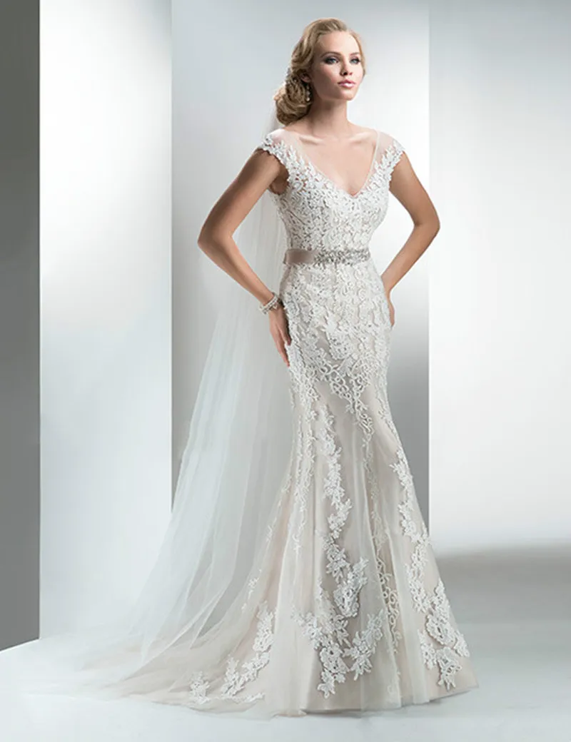 2017 Elegant Appliques V Neck Beading Long Mermaid Court Train Trouwjurk Vestido De Novia Boho Wedding Dresses Alibaba China | Свадьбы и
