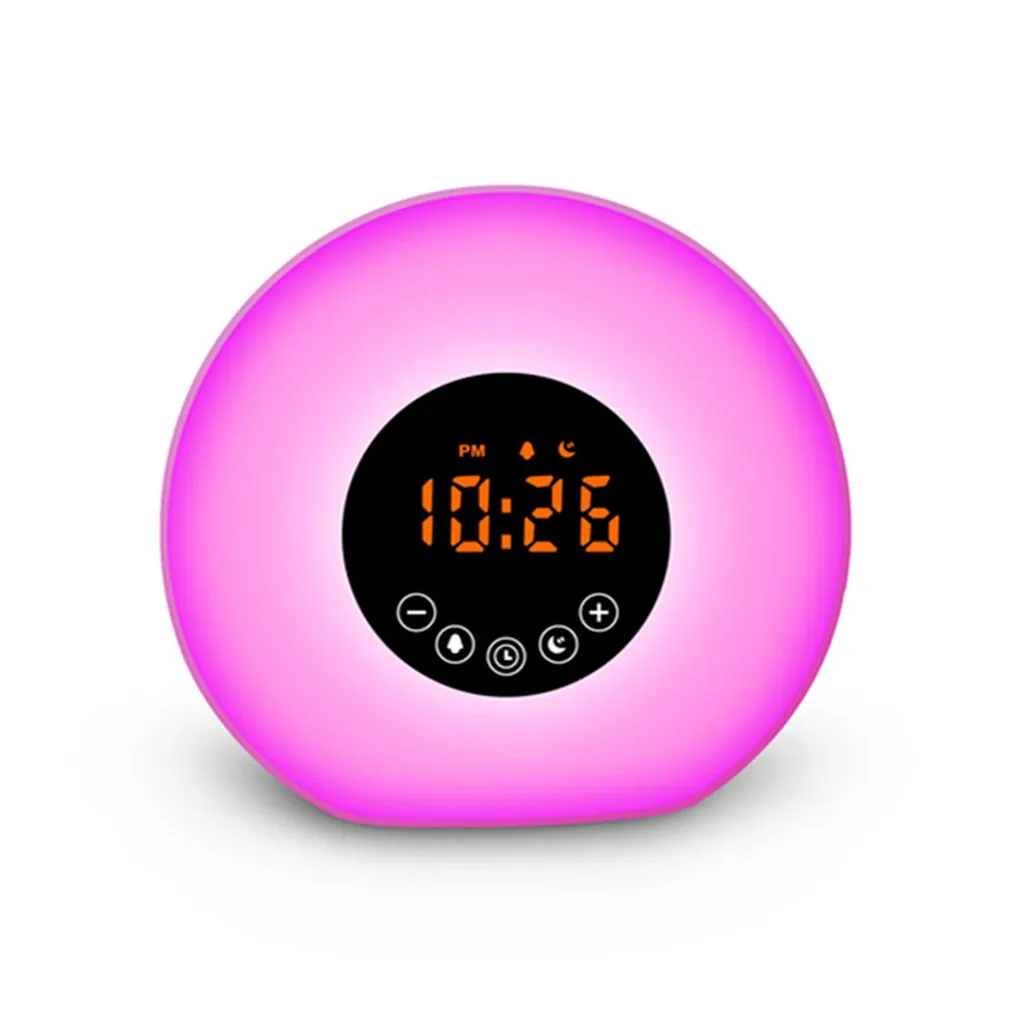 Светодиодный светильник Sunrise Wakeup, белый, теплый, белый, RGB, будильник, часы-фонарик, FM цифровое радио, светодиодный ночник, изменение цвета, Осенний сон Z528
