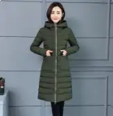 Матовая ткань зимнее пальто женские длинные корейские хлопковые парки тонкая теплая куртка с капюшоном ZO1776 - Цвет: Армейский зеленый