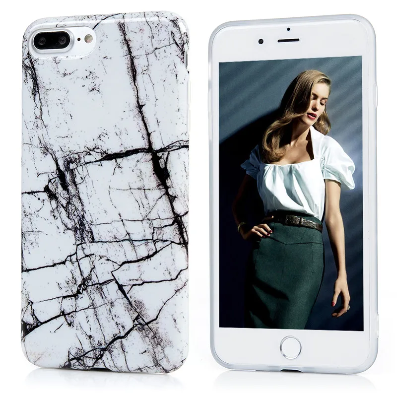 Модные Гранит Мрамор Кожи Чехол для iPhone 7 Plus 5.5 &quotIMD печатных силиконовые ультра