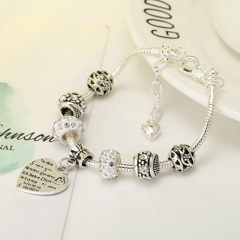 Женский браслет HOMOD в европейском стиле винтажная цепочка виде змеи подвеска