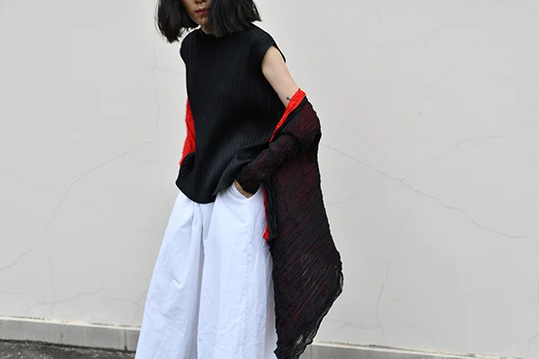 Дизайнерские плиссированные топы MIYAKE черного цвета; ; chenrui