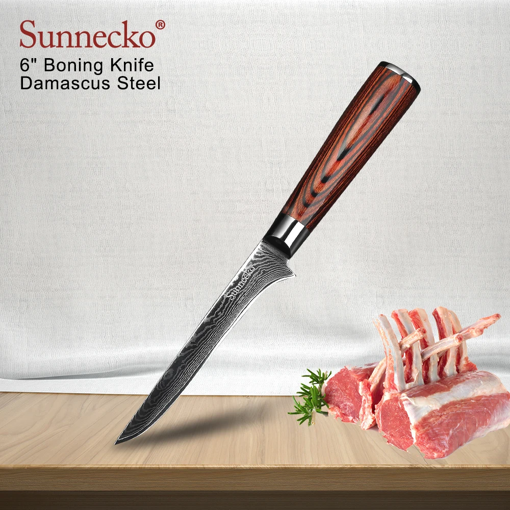 Нож для косточек SUNNECKO из дамасской стали японский кухонный инструмент с лезвием