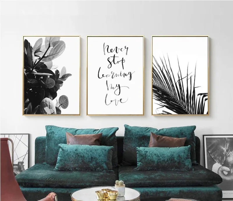 

Nordic Poster Black Plant Flower Combination Painting Wall Art Picture Modern Home Decoration Living Room Canvas Prints No Frame