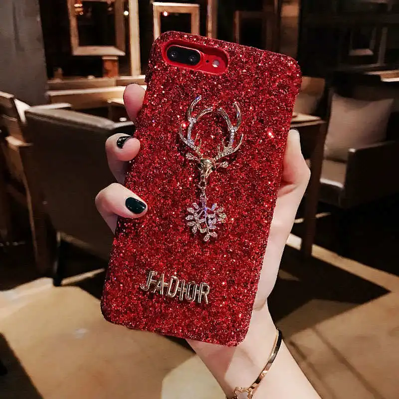 Роскошный блестящий чехол с оленем для телефона iPhone xs max xr модный дизайнерский 6 6s