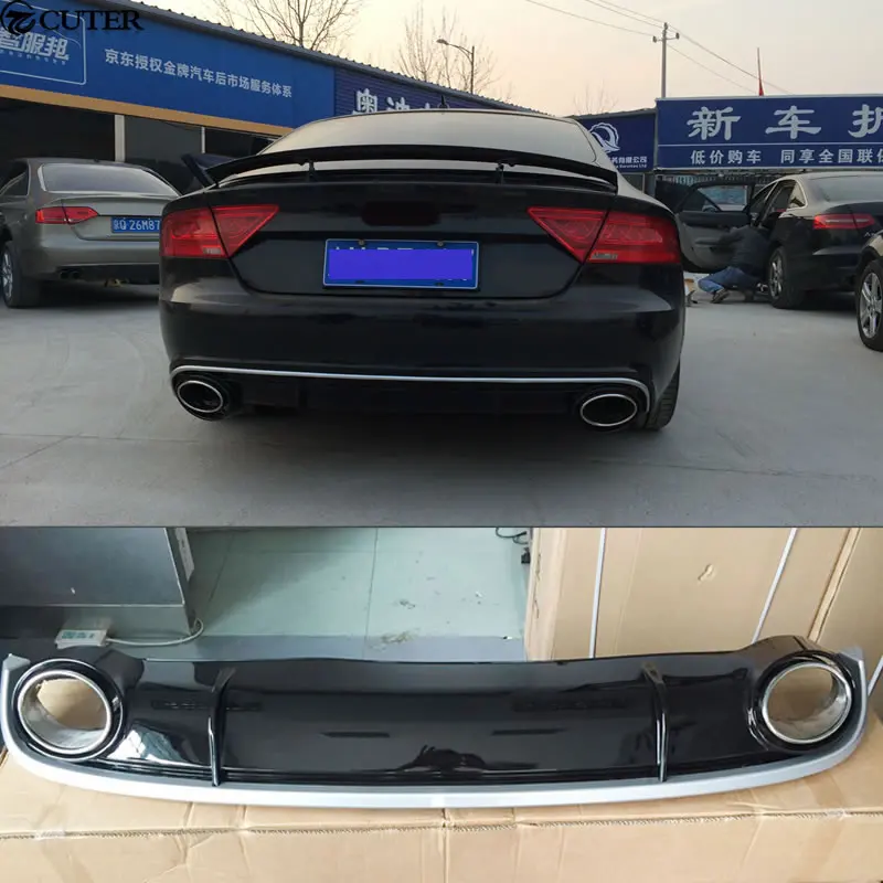 A7 RS7 Стиль PP Диффузор губа на задний бампер для Audi 2013UP|audi rs7 diffuser|diffuser for audidiffuser bumper |