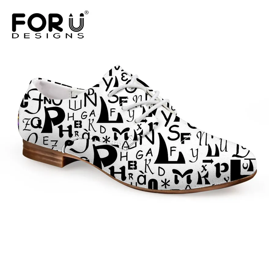 FORUDESIGNS/ г. Осенние женские туфли-оксфорды кожаные ботинки кэжуал на шнуровке с 3D рисунком для женщин, Студенческая обувь на плоской подошве, женская обувь - Цвет: W1294CD