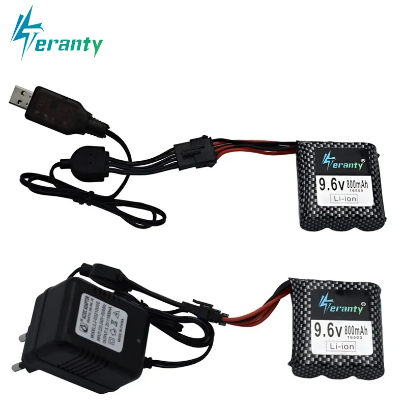 

9.6v Li-ion Battery and charger for 9115 9116 S911 S912 RC Car Truck Spare Upgrade 800mah 9.6V Rechargeable battery for toy Car