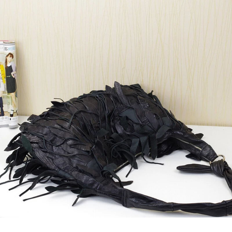 Студинг! 100% натуральные кожаные сумки с кисточками модная женская сумка-тоут