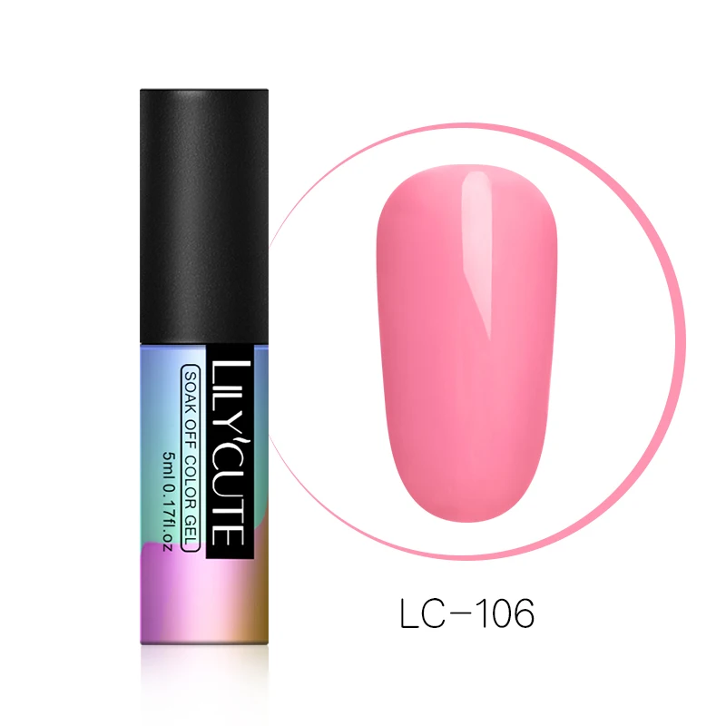 LC-106 LILYCUTE, УФ светодиодный чистый цветной гель для ногтей, лак для ногтей, долговечный, красный, серый, кофейный, замачиваемый, Гель-лак для ногтей - Цвет: LC-106