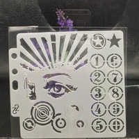13cm eye number diy layering stencils wall painting scrapbook coloring embossing album decorative card template s43