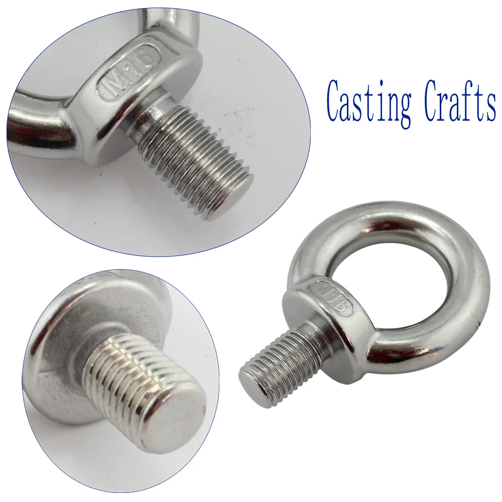 Stainless Marine Heavy Duty Lifting Eye Bolt DIN580 Ring Screw Loop Hole for Cable Rope 2pcs M24 | Автомобили и мотоциклы